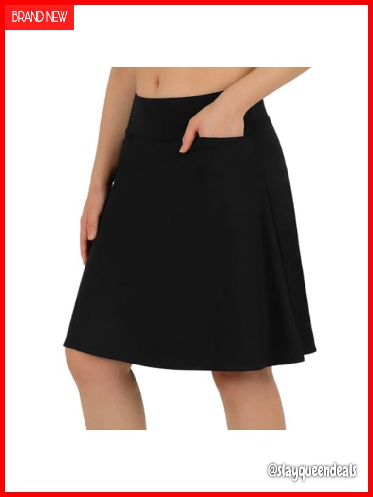 High Waist Skort With Pockets 20" Knee Length Golf Tennis Activity